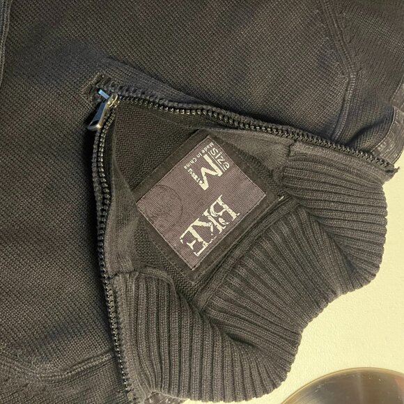 BME Black Washed Distressed Quarter-Zip Sweater - Picture 4 of 7